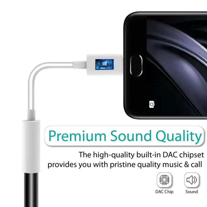 AUXLink-C White USB-C to 3.5mm Adapter