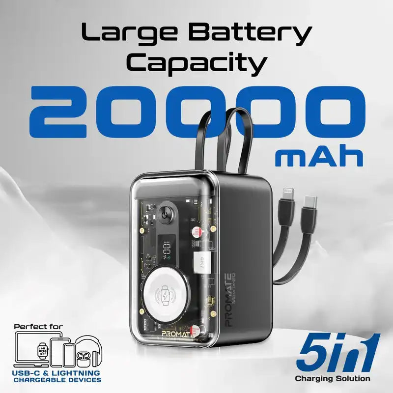 Mavrix-20 Black 5-In-1 Power Bank
