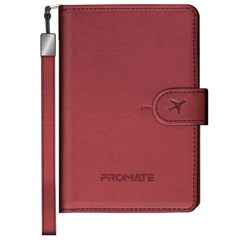 PassMate Burgundy Smart Leather Passport Holder