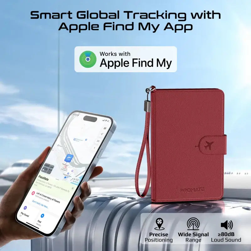 PassMate Burgundy Smart Leather Passport Holder