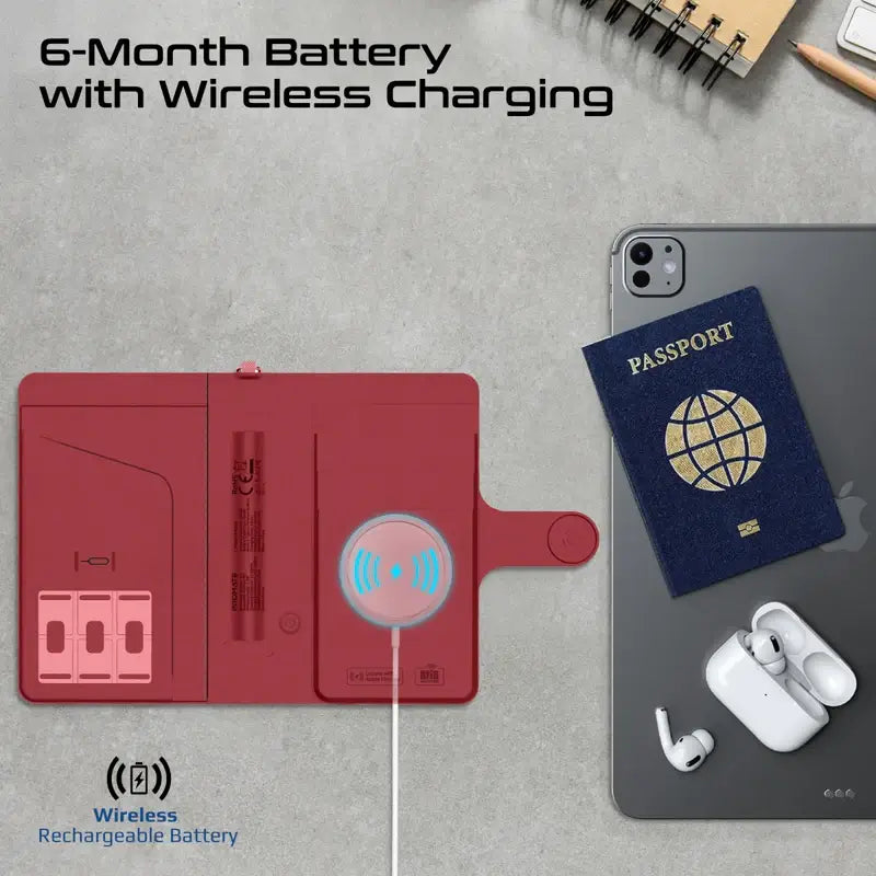 PassMate Burgundy Smart Leather Passport Holder