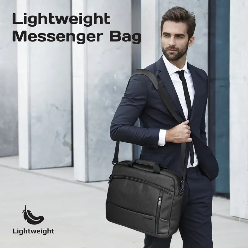 Satchel-MB Black Laptop Messenger Bag