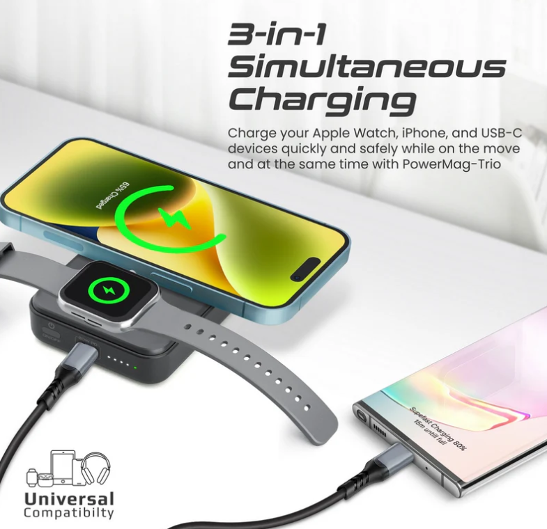 PowerMag-Trio 3 in 1 Magsafe Power Bank