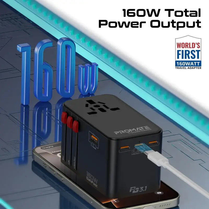 TripMate-GaN160 Universal Travel Adapter