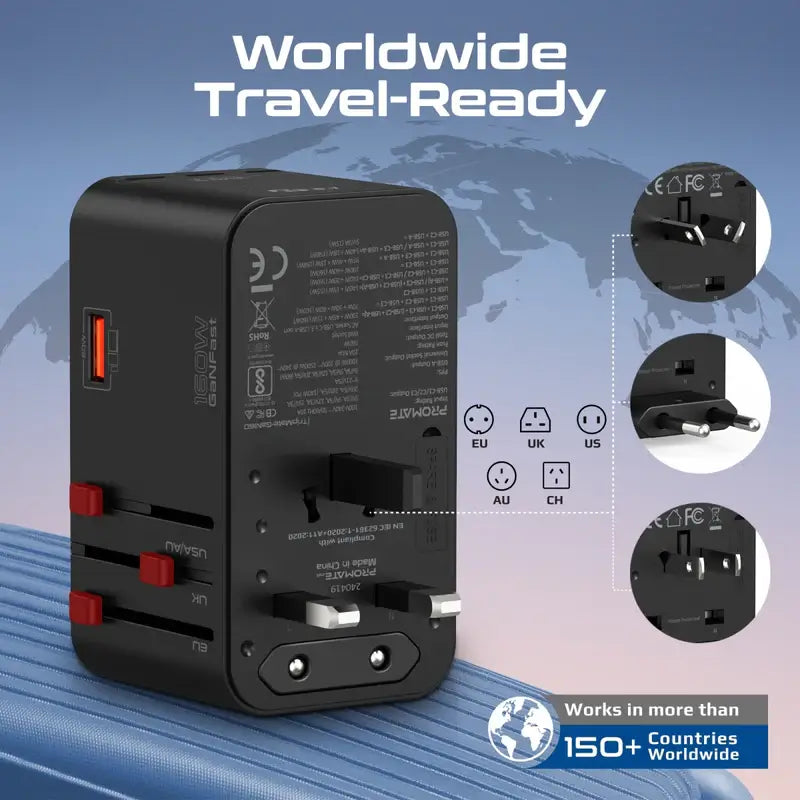 TripMate-GaN160 Universal Travel Adapter