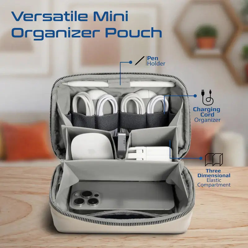 Velvena Compact Tech Essential Organizer Pouch Bag