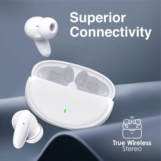 Lush Earbuds with Mic, IPX5 Water Resistance, 20H Playback Time, Intelligent Touch Controls and Smart Auto Pairing for iPhone 14, Galaxy S22