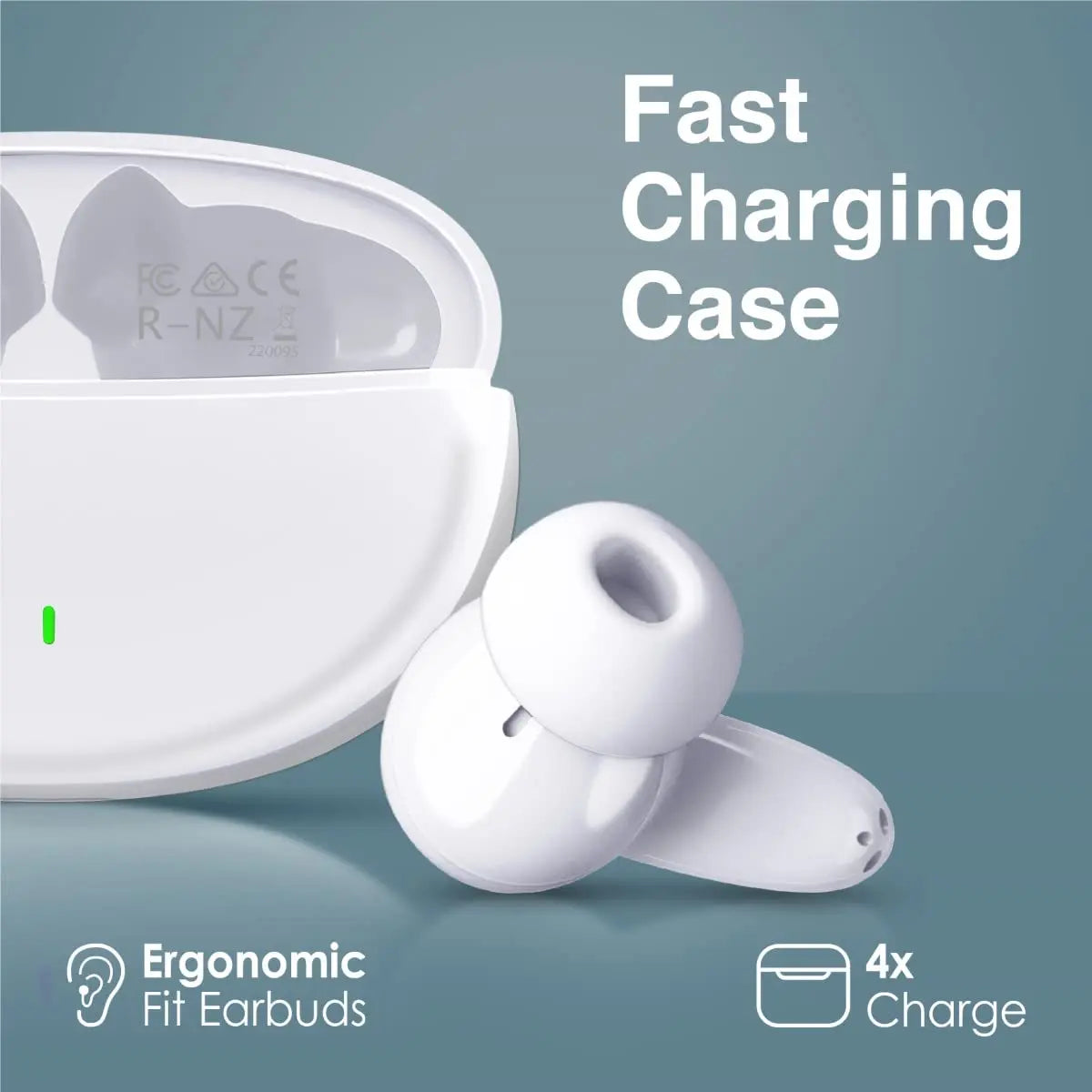 Lush Earbuds with Mic, IPX5 Water Resistance, 20H Playback Time, Intelligent Touch Controls and Smart Auto Pairing for iPhone 14, Galaxy S22