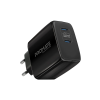 PowerPort-65 Dual USB-C 65W GaN Charger, Round Pin USB 65 Watt Charger Type C, GaNFast Super Fast Charger with 60W Type-C PD Cable for iPhone 15, 14, 13, 12, MacBook & Other USB-C Devices