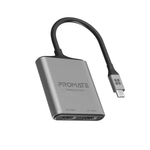 MediaLink-H2, USB-C to HDMI Adapter, Ultra HD 4k 60hz Type-C to HDMI Adapter Converter with Dual HDMI Ports, Compact Design for MacBook Pro, iPad Air, Samsung Galaxy S22