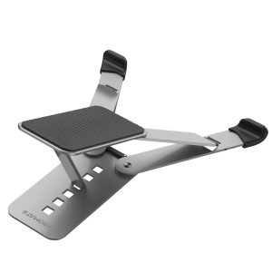 PocketMount Laptop Stand, Ergonomic Aluminum Multi-Level Notebook Stand with Anti-Slip Pads, Optimized Air Ventilation, Adjustable Height and Foldable Design for MacBook Pro, Notebooks