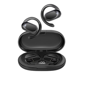 AeroTune,  Open Ear True Wireless Earphones,ENC Headphones with Touch Controls, Air Conduction, Microphone and 48H Playing Time for Bluetooth Devices, Gym/Office.