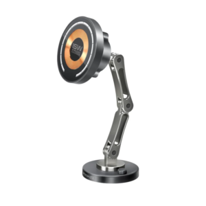Magnus-Qi,  Magnetic Wireless Car Charger, Ultra-Fast MagSafe Charger with 15W Output, Triaxial Height Adjustment, 360 Degree Rotation and Cradleless Design for iPhone