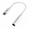 Promate AUXLink-C White USB-C to 3.5mm Adapter, Dynamic Stereo USB Type-C to 3.5mm Aux Microphone Connector Cable Adapter with High Definition Sound for UBC-C Devices, Music and Calls