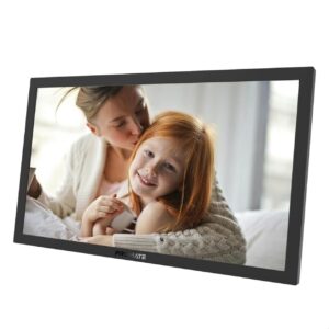 Memoria-15 Black Promate Full HD Digital Photo Frame with 15.6-Inch Touchscreen, 32GB Storage, Wireless App Control, Multi Picture & Video Formats Compatibility, USB/TF Card Support, Dual Speakers