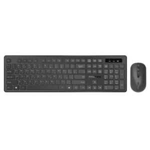 ProCombo-13 Promate Wireless Keyboard and Mouse Combo, Slim Full-Size 2.4Ghz Wireless Keyboard with 1600 DPI, Nano USB Receiver, Quiet Keys, Angled Kickstand for iMac, MacBook Air, ASUS