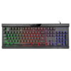 Promate Amber.EN Vertux Gaming Keyboard, Professional Ergonomic Wired USB Gaming Keyboard with Vibrant Rainbow Backlit, 26 Anti-Ghosting Keys, 12 Multimedia Shortcut Keys and 4 Backlit Modes for Gamers, Typist, Office, PC, Amber