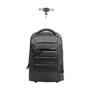 BizPak-TR Black Promate Premium Heavy Duty Trolley Bag for Laptops up to 15.6 Inches with Multiple Storage Options, High Volume Storage with Extendable Handle, Water-Resistant & Secure Zippers