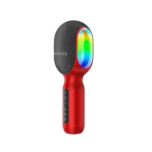 VocalMic Promate Handheld 5-in-1 Wireless Bluetooth Karaoke Microphone & Speaker, Dynamic RGB Lights, TWS Duet Mode, 10-Hours Play Time, 3.5mm AUX, Headphone Port, Kids, Adults