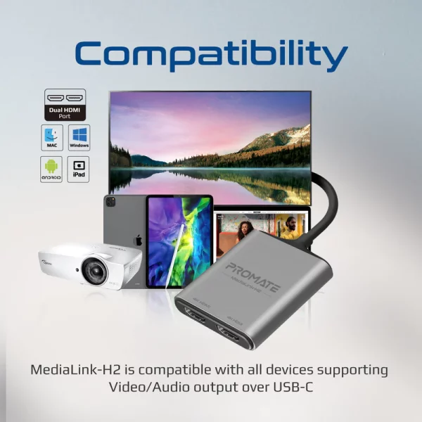 MediaLink-H2 USB-C to Dual HDMI Adapter